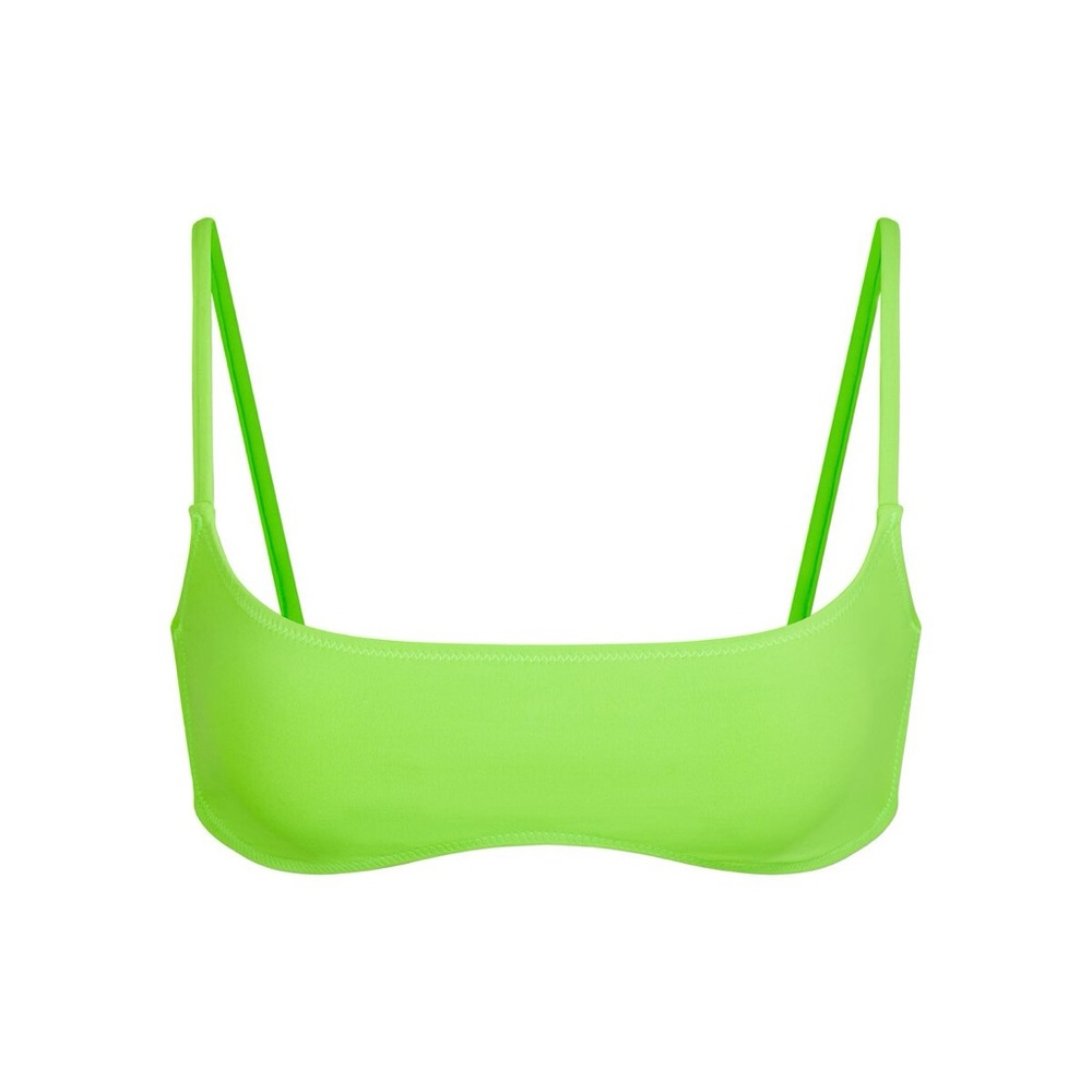 Skims Swim Micro Scoop Bikini Top - Neon Green